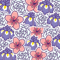 Cute pattern flower background seamless floral