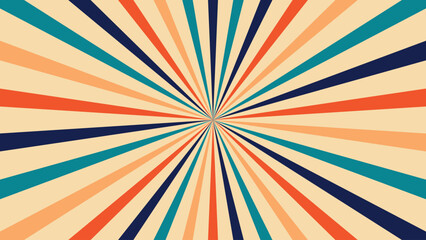Sunburst classic retro background, rays or stripes in the center. Rotating, spiral stripes. Retro vintage color background