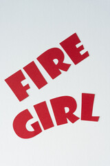 "fire girl" on blank paper