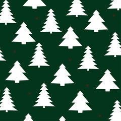 Obraz premium Christmas wrapping paper, new year, 2024. Xmas trees, vector seamless Christmas pattern