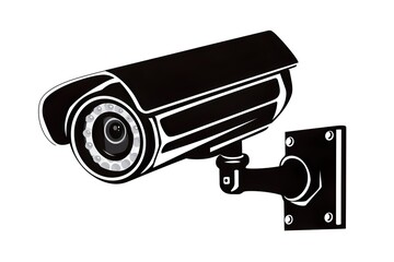 Full view photo image Security camera on a white background isolated,Clipart,Illustration