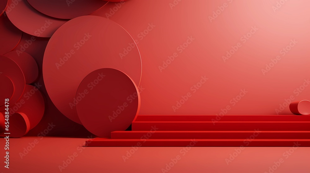 Poster abstract shape red background