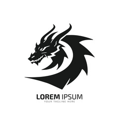 minimal and abstract logo of dragon icon silhouette isolated design art