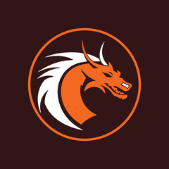 minimal and abstract logo of dragon icon vector silhouette isolated design art fire flame