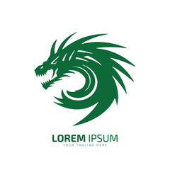 Fototapeta na wymiar minimal and abstract logo of dragon icon vector silhouette