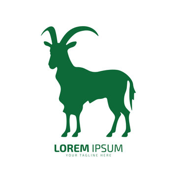 minimal and abstract logo of oryx icon goat vector silhouette isolated design art long horn