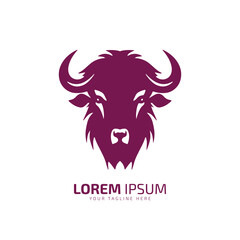 minimal and abstract logo of ox icon bull vector silhouette isolated