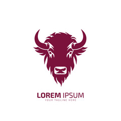 minimal and abstract logo of ox icon bull vector silhouette