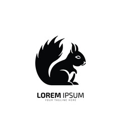 minimal and abstract logo of squirrel icon squirrel vector silhouette isolated design