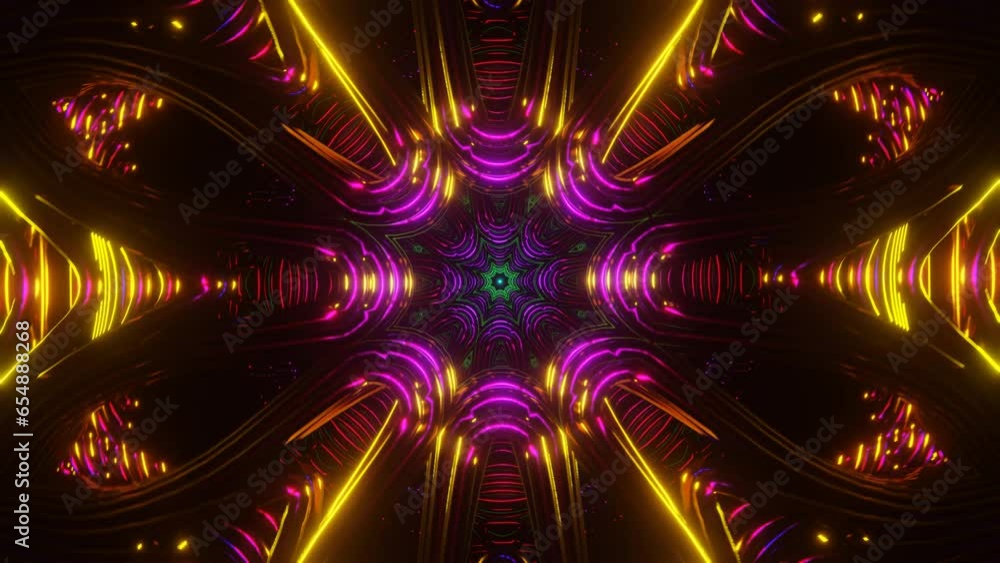 Poster vj loop pulsates with the neon disco strobe light rhythm in the vibrant backdrop.