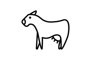 Cow Icon. Icon related to Farming And Farm. Suitable for web site design, app, user interfaces. Line icon style. Simple vector design editable