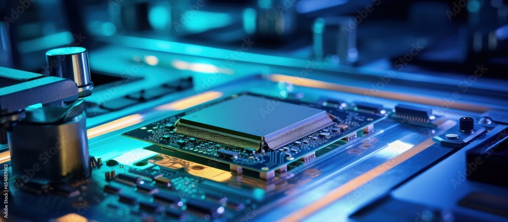 Poster semiconductor packaging process chips extracted from wafer and attached to substrate by pick and pla