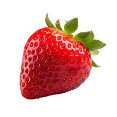 Close up a strawberry isolated on white background or transparent background