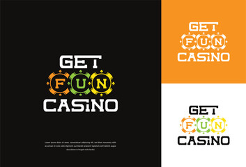 Vector logo for casino gambling gold dice sign. Gold dice design logo template. Casino Sport Club Logo Design Vector