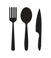 Cutlery icon. Spoon, fork, knife. restaurant business concept, vector illustration
