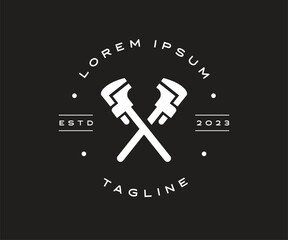 Plumbing logo template pack, with a retro or vintage style, easy to customize