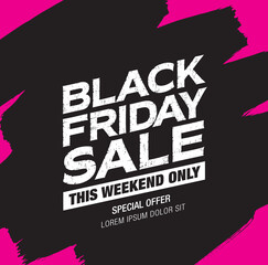 black friday sale banner layout design, vector ilustration
