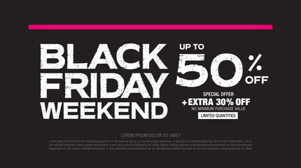 black friday sale banner layout design, vector ilustration
