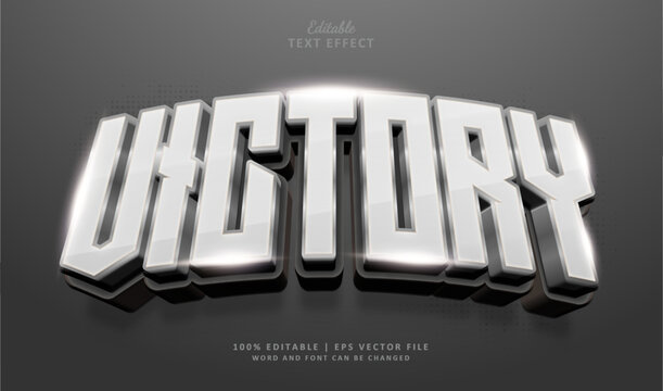 Victory editable text effect style luxury silver gold vector esport