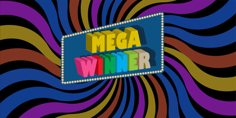 Mega winner banner wall paper background. vector illustration