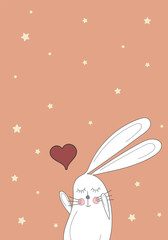 bunny and heart