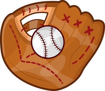 recommend clip art: Baseball with Catcher Glove Illustration in Cartoon Style