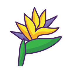 Bird of paradise flower icon design. Floral icon