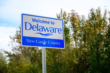 A Welcome to Delaware Sign, New Castle County