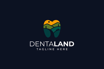 dental land clinic modern concept logo design template