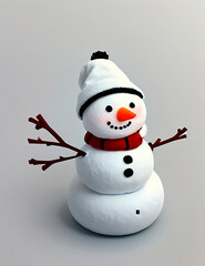 snowman with red hat and scarf