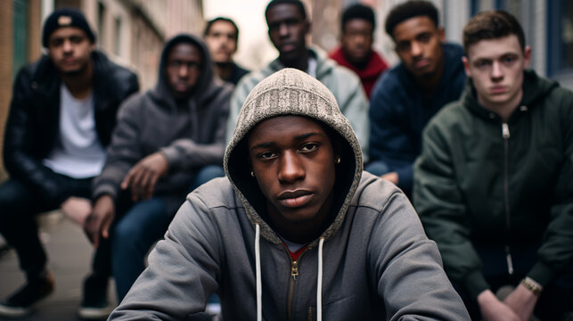 a man sits on a stoop in a bustling city, surrounded by a group of beatboxers. Using only his voice, he creates intricate rhythms and beats that mirror the sounds of a DJ's