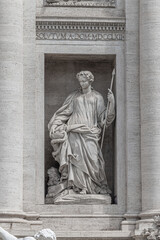 Greek goddess of health Hygieia at the Trevi Fountain. Rome, Italy