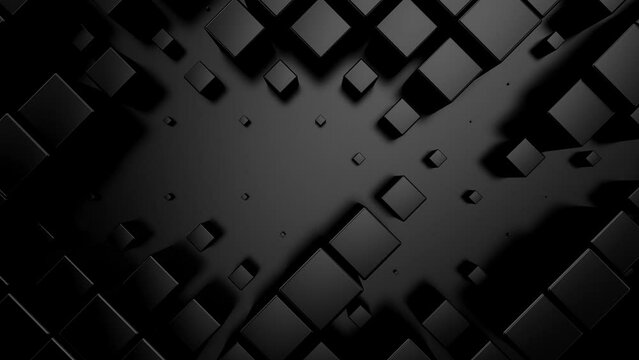 Background of Animated Cubes. Abstract motion, loop, two color, 3d rendering, 4k resolution
