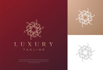 Floral logo and icon set. Abstract beauty flower logo design collection.
