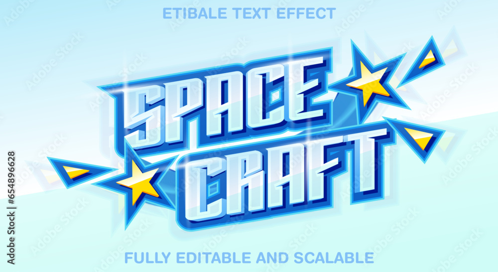 Poster 3d space craft text effect editable star text style
