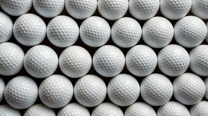 Seamless Background of white Golf Balls. Top View - obrazy, fototapety, plakaty