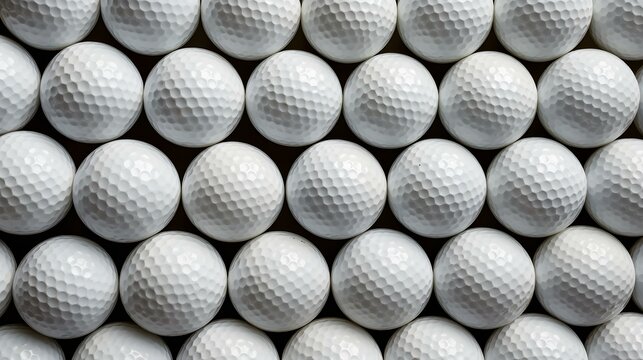Seamless Background of white Golf Balls. Top View