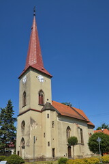 Fototapeta premium Sankt Bartolomeus church in Kunetice, Pardubice Region, Czech republic, Europe 