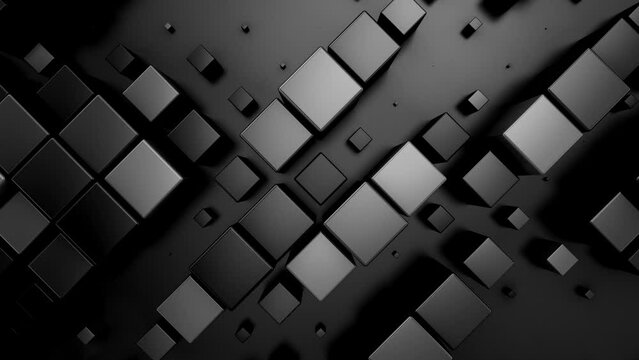 Background of Animated Cubes. Abstract motion, loop, two color, 3d rendering, 4k resolution
