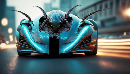 futuristic car inspired by mantis