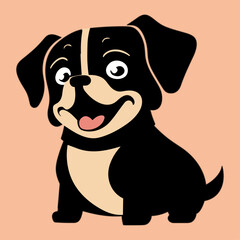 Draw vector illustration dog character design sticker, funny dog cartoon style Art and Illustration
