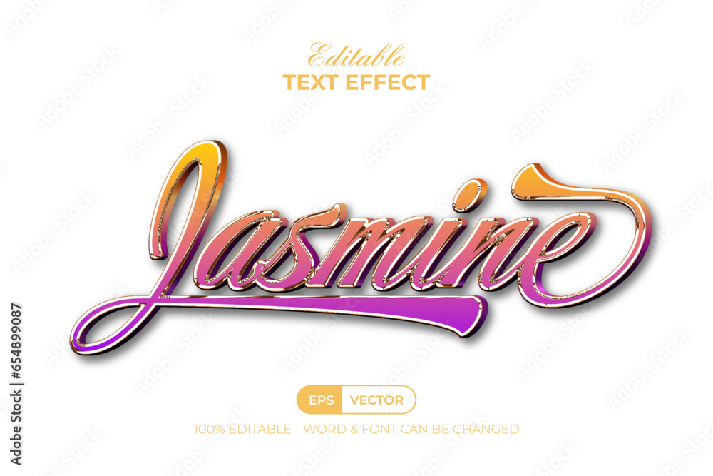 Poster colorful text effect golden style. editable text effect.