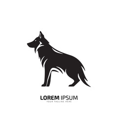 a logo of minimal and abstract wolf logo coyote icon dog silhouette jackal vector