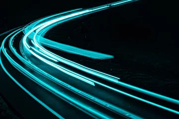 Stoff pro Meter blue car lights at night. long exposure © Krzysztof Bubel