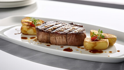 Delicacy perfectly Grilled Sizzling Juicy Steak