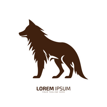 minimal and abstract wolf logo coyote icon dog silhouette jackal vector on light background
