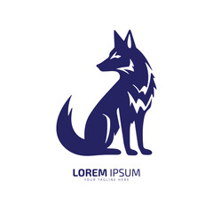minimal and abstract wolf logo coyote icon dog silhouette jackal vector - obrazy, fototapety, plakaty
