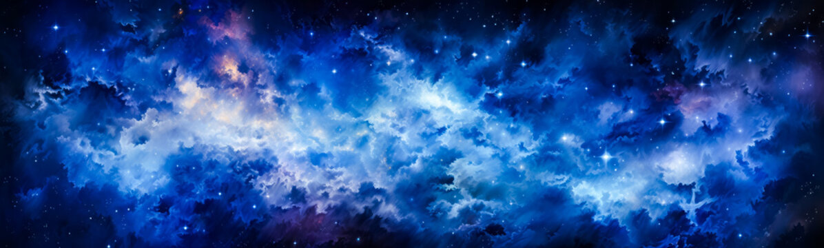 Night sky with stars and clouds in the foreground.