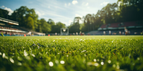 American football turf with field out of focus