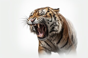 Tiger on isolated White background